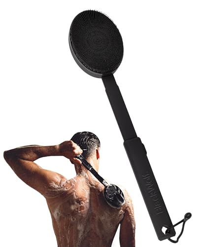 Black Wolf Vibrating Silicone Body Scrubber with Handle