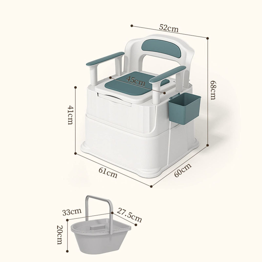 4-in-1 Mobile Bedside Commode and Shower Chair