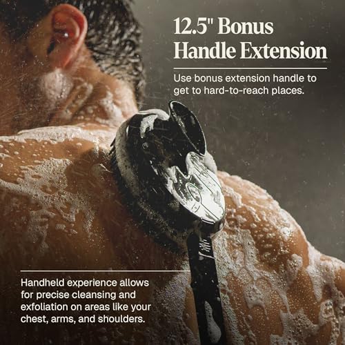 Black Wolf Vibrating Silicone Body Scrubber with Handle
