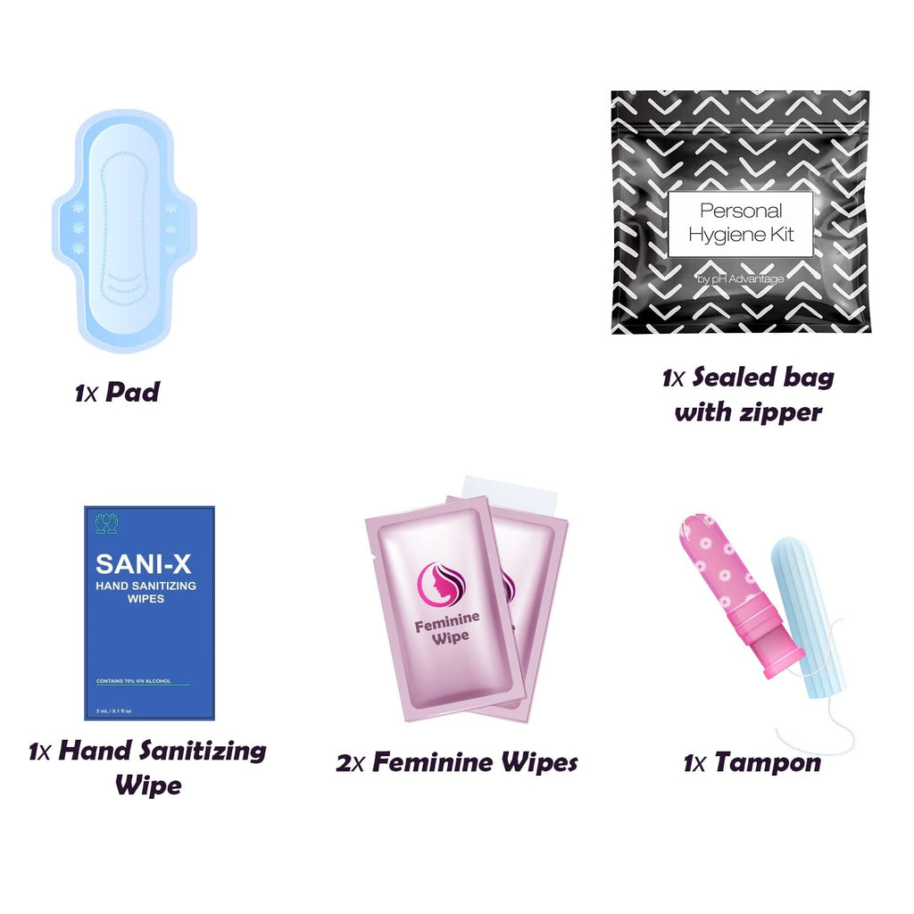 All-in-One Menstrual Travel Kit, Individually Wrapped, 10-Pack