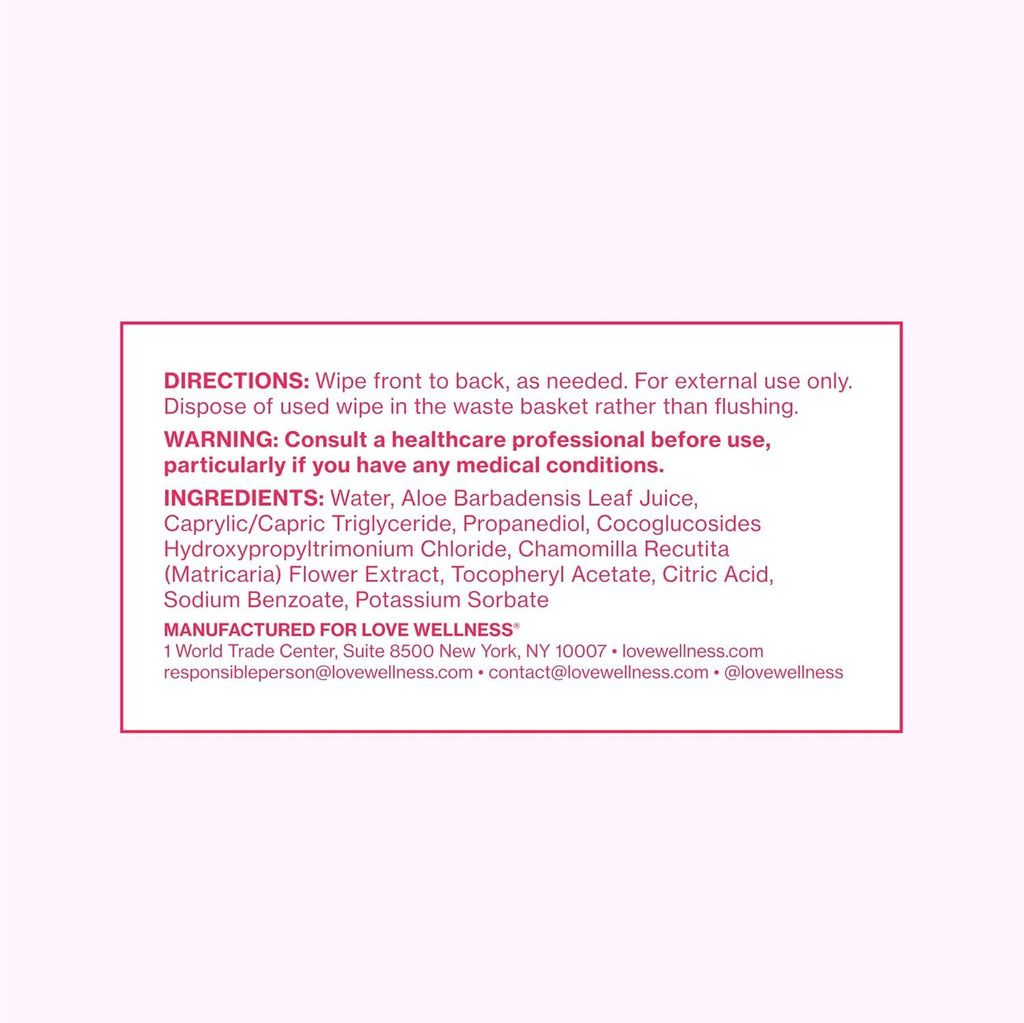 Love Wellness Feminine Cleansing Wipes for Daily Freshness