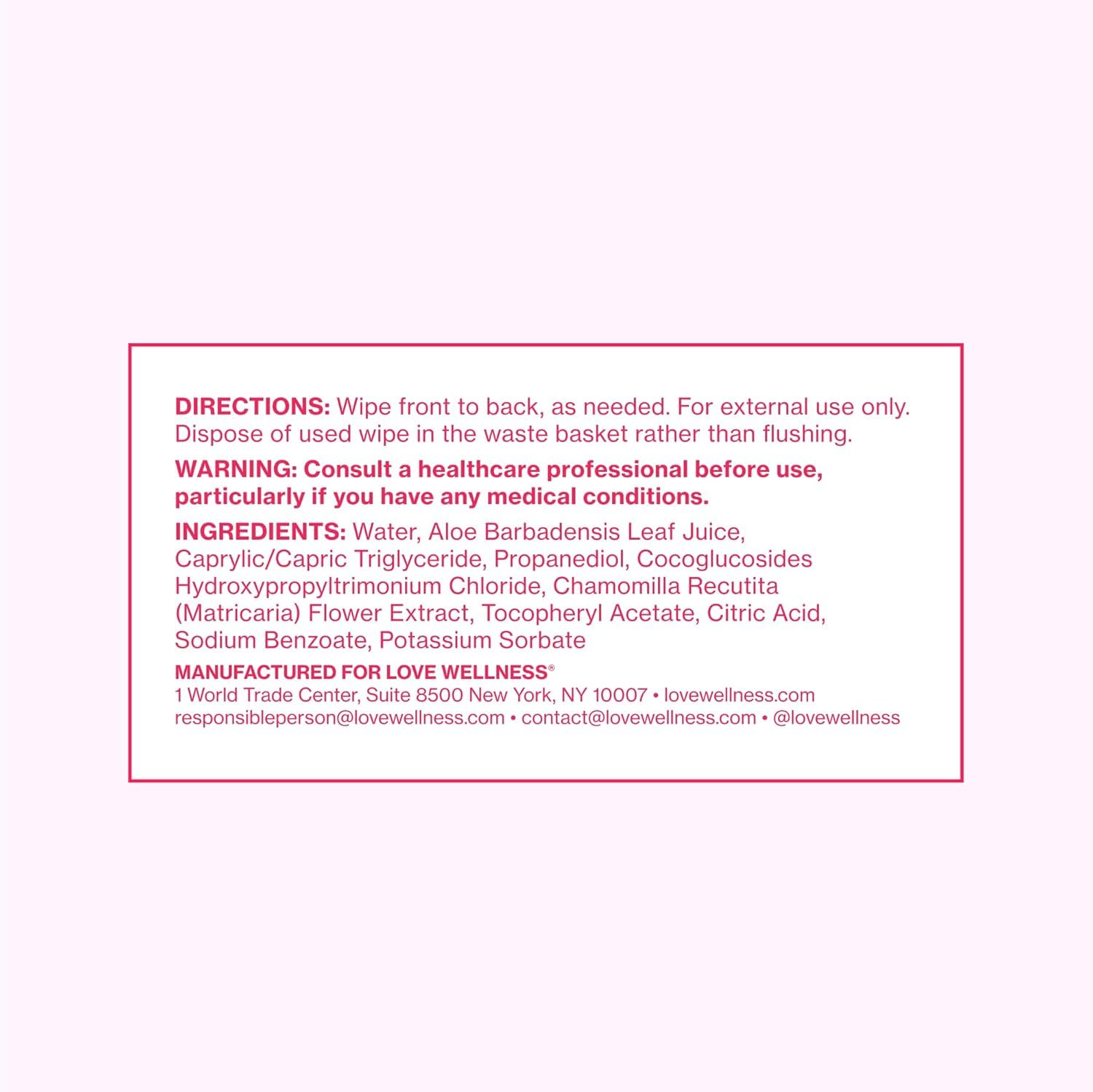 Love Wellness Feminine Cleansing Wipes for Daily Freshness