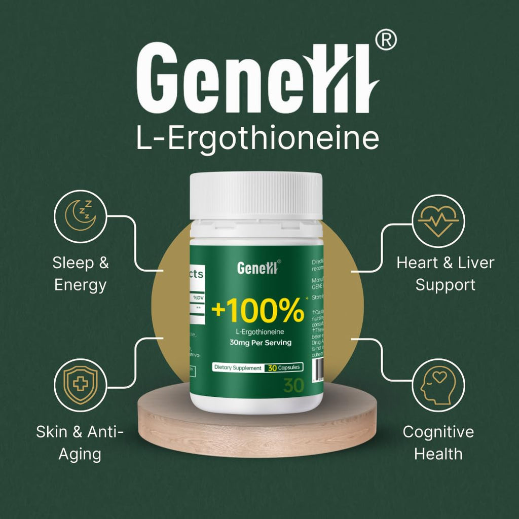 GENEIII L-Ergothioneine 30 mg Mushroom Extract Supplement