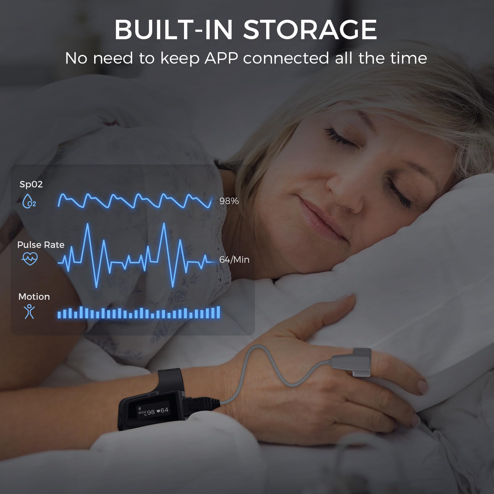 Wellue Wrist Pulse Oximeter with App and PC Reports