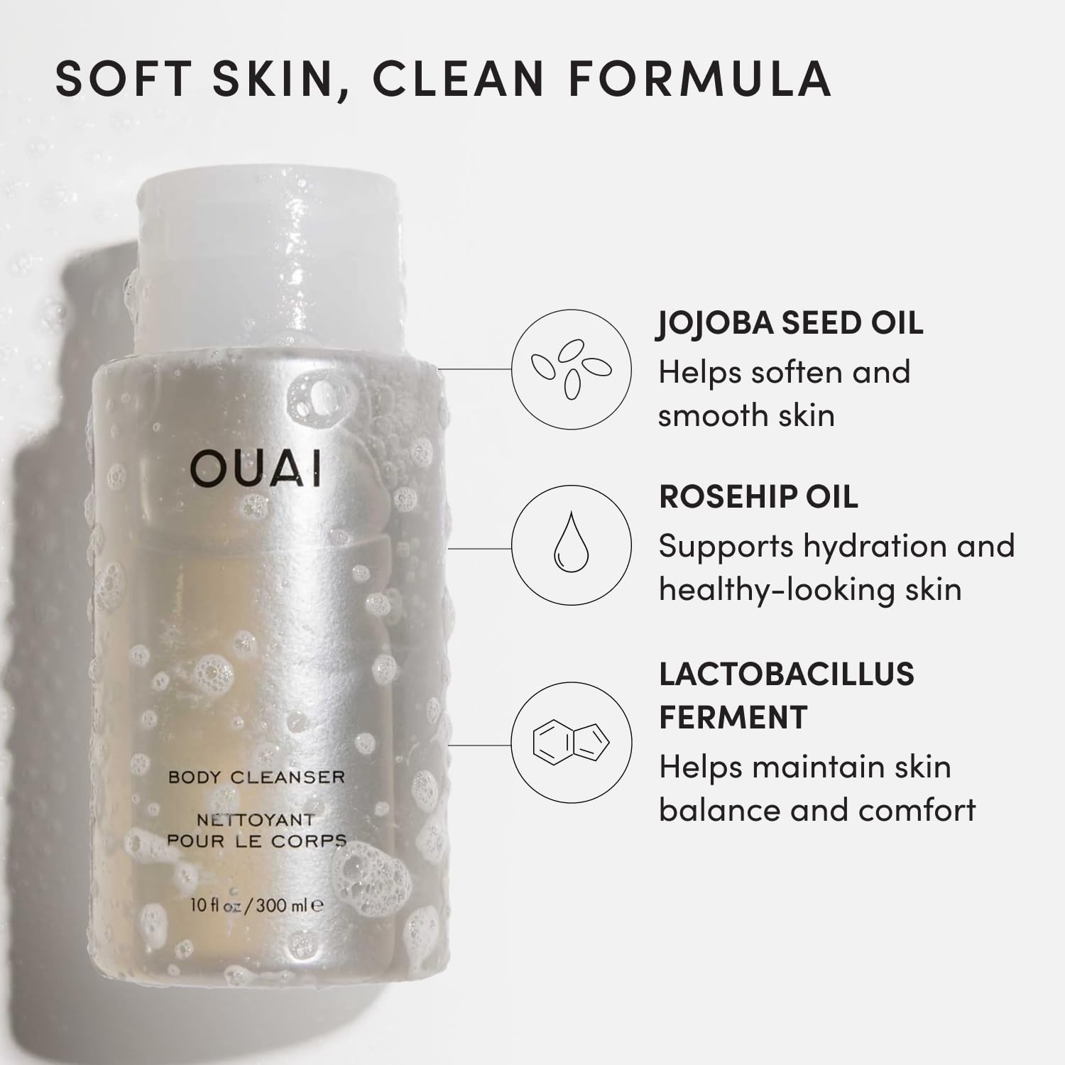 OUAI Hydrating Body Cleanser for Soft, Refreshed Skin