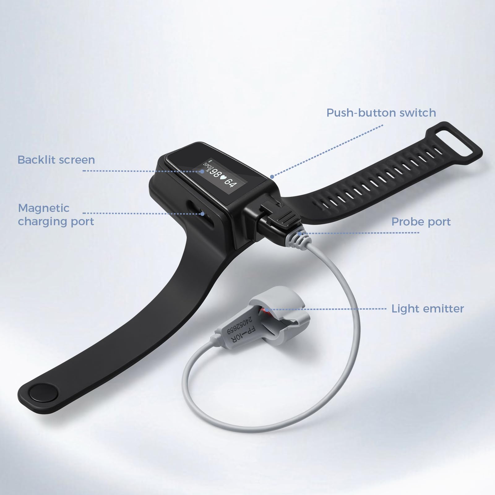 Wellue Wrist Pulse Oximeter with App and PC Reports