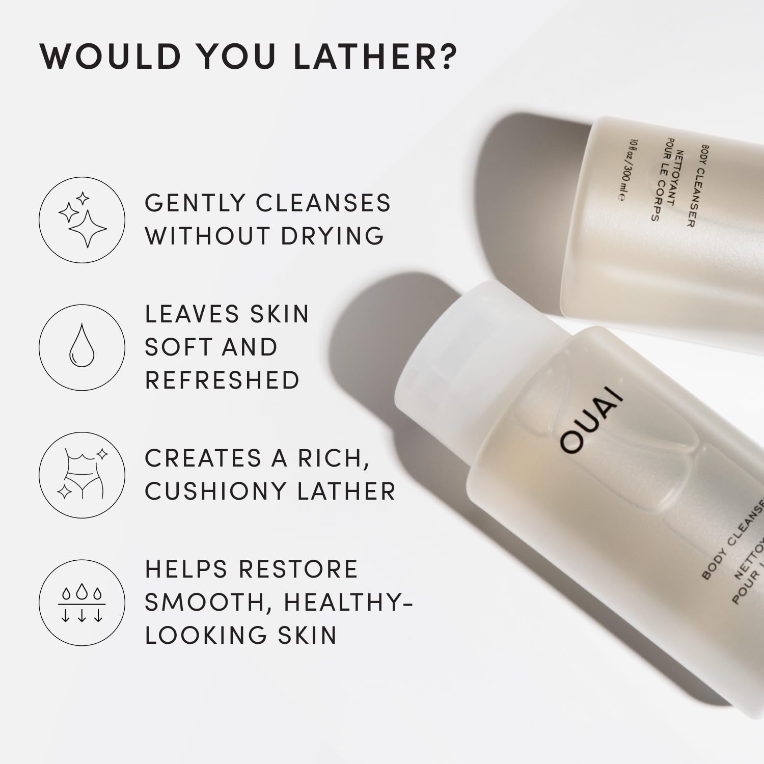OUAI Hydrating Body Cleanser for Soft, Refreshed Skin