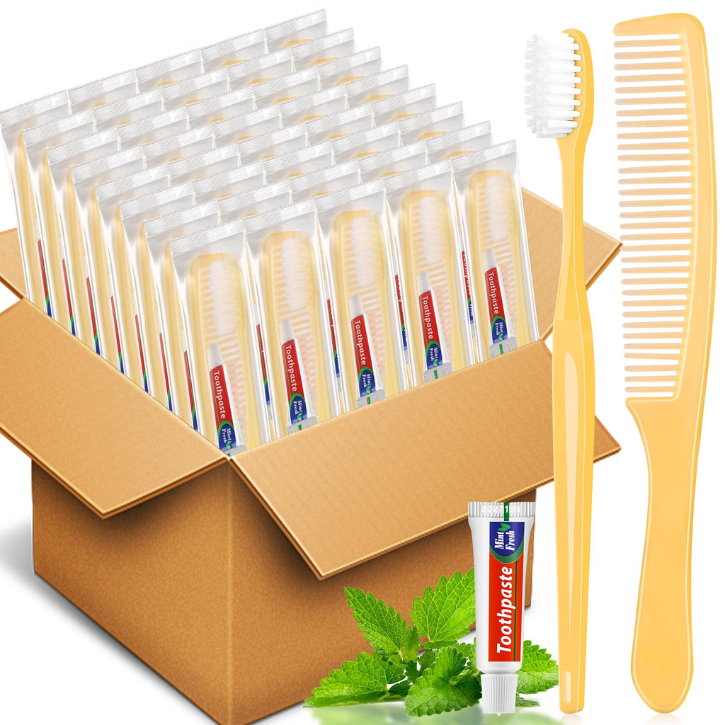 NICEMOVIC Disposable Toothbrush, Toothpaste and Comb Kit