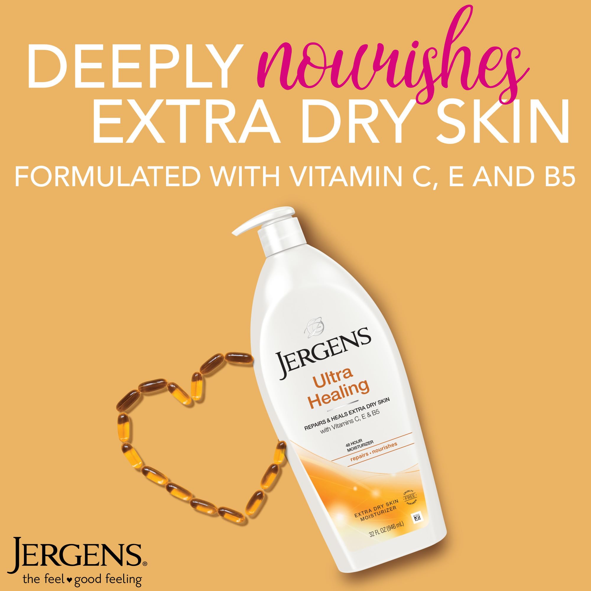 Jergens Ultra Healing Lotion for Extra Dry Skin, 32 Oz, 6-Pack