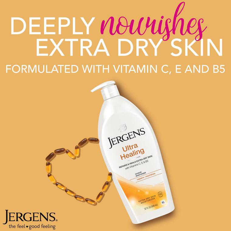 Jergens Ultra Healing Lotion for Extra Dry Skin, 32 Oz, 6-Pack