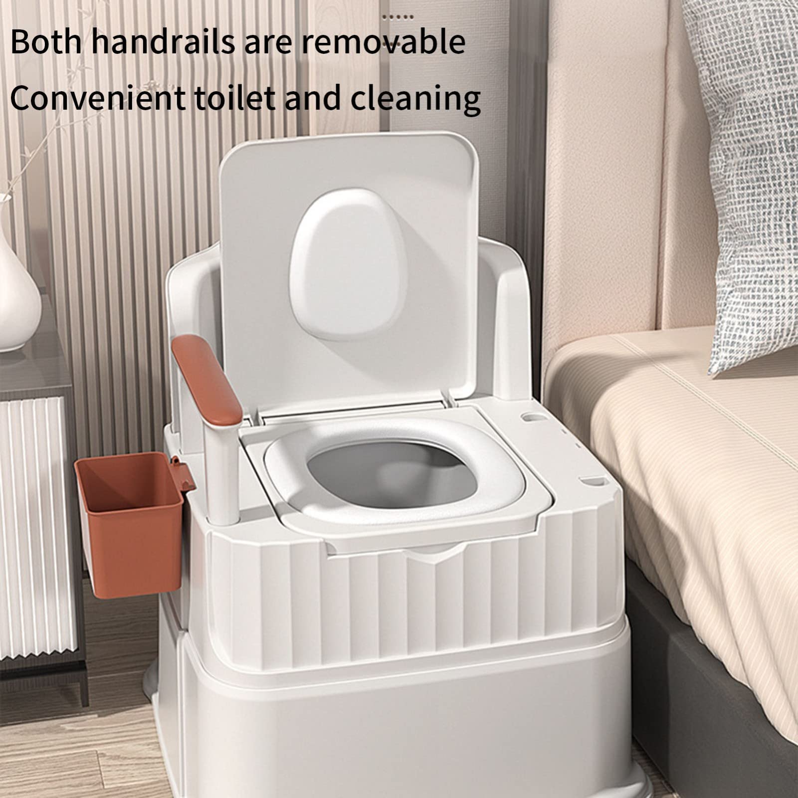 4-in-1 Mobile Bedside Commode and Shower Chair