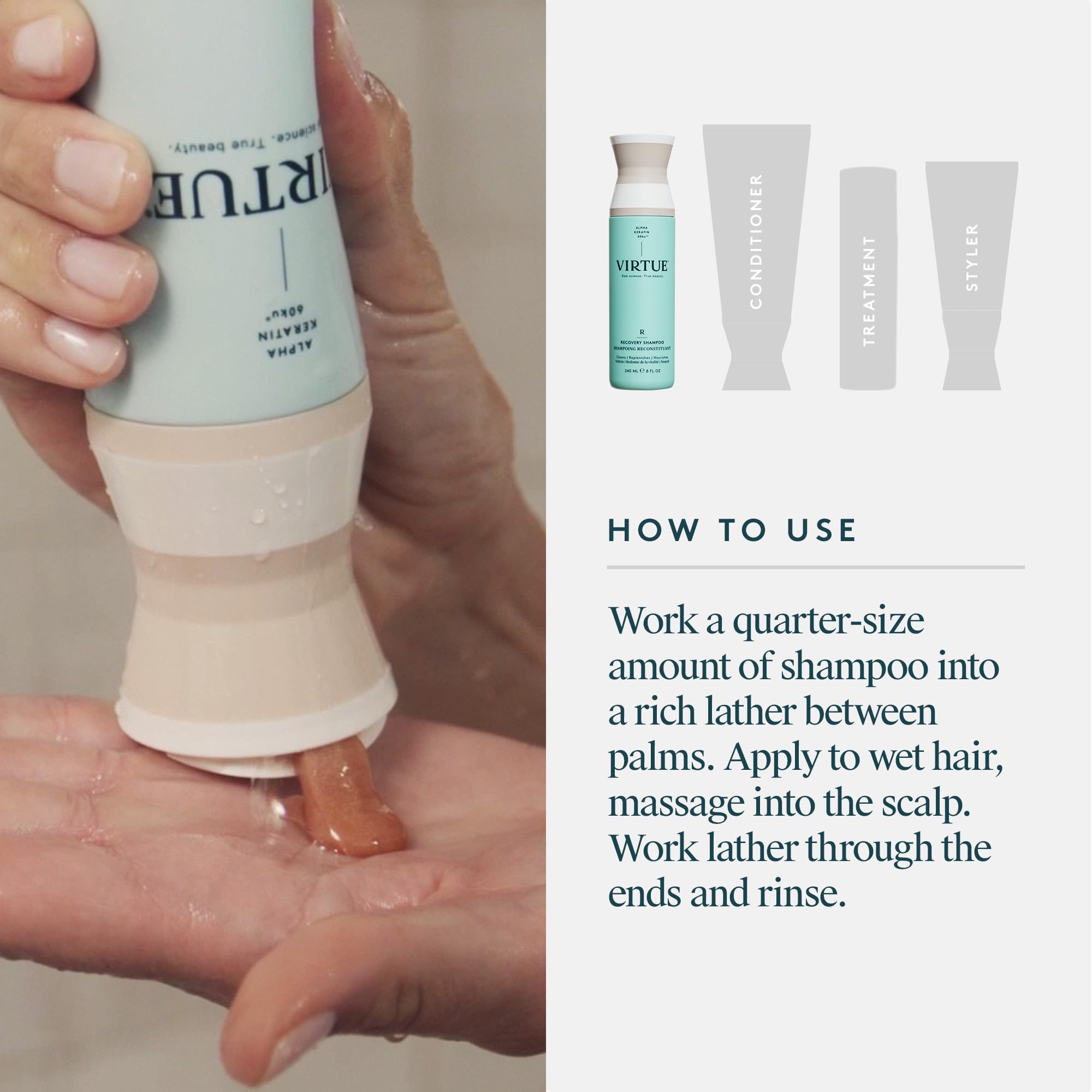VIRTUE Recovery Sulfate-Free Shampoo for Damaged Hair