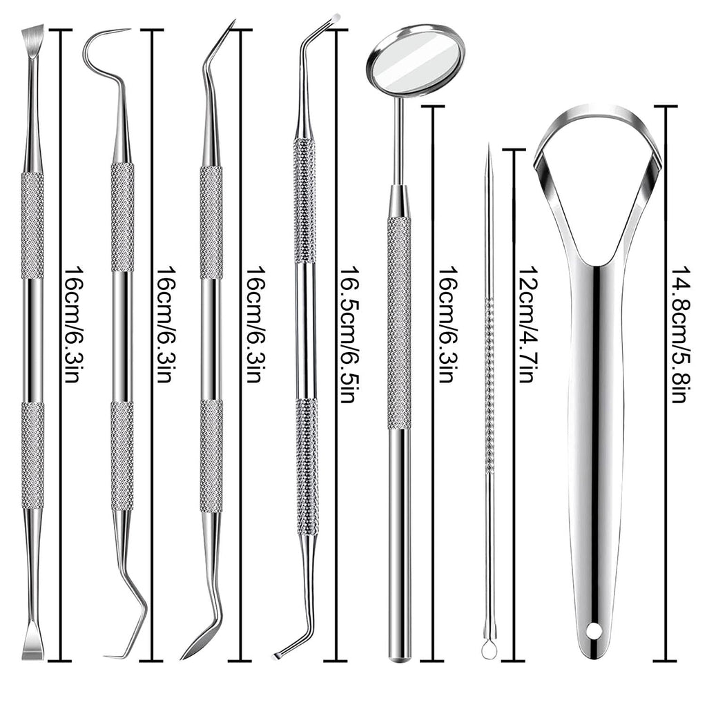 7-Piece Stainless Steel Dental Cleaning Kit with Case