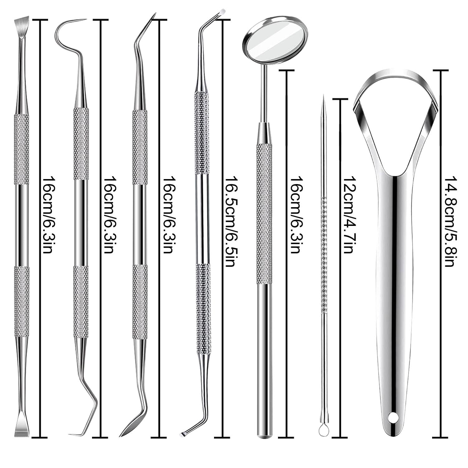 7-Piece Stainless Steel Dental Cleaning Kit with Case