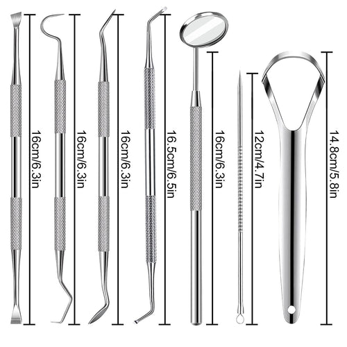 7-Piece Stainless Steel Dental Cleaning Kit with Case