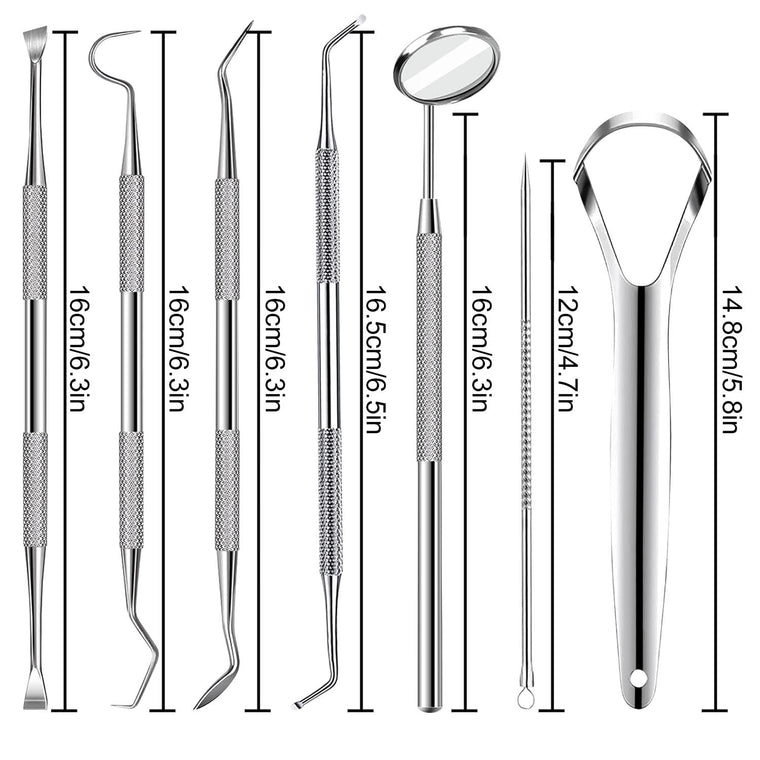7-Piece Stainless Steel Dental Cleaning Kit with Case