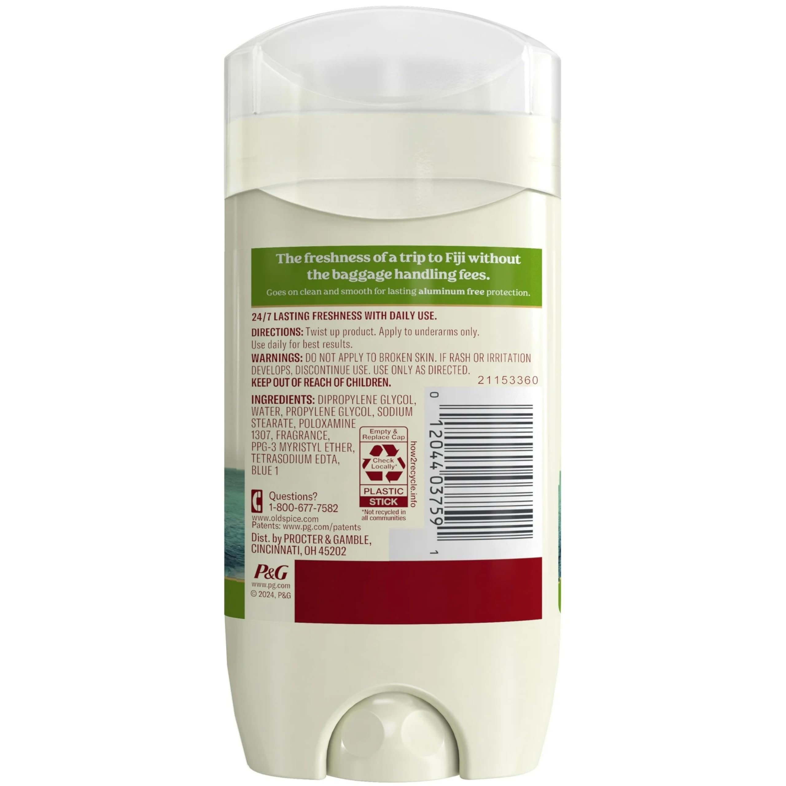 Old Spice Fiji Fresh Collection Deodorant, 3 Oz, 10-Pack