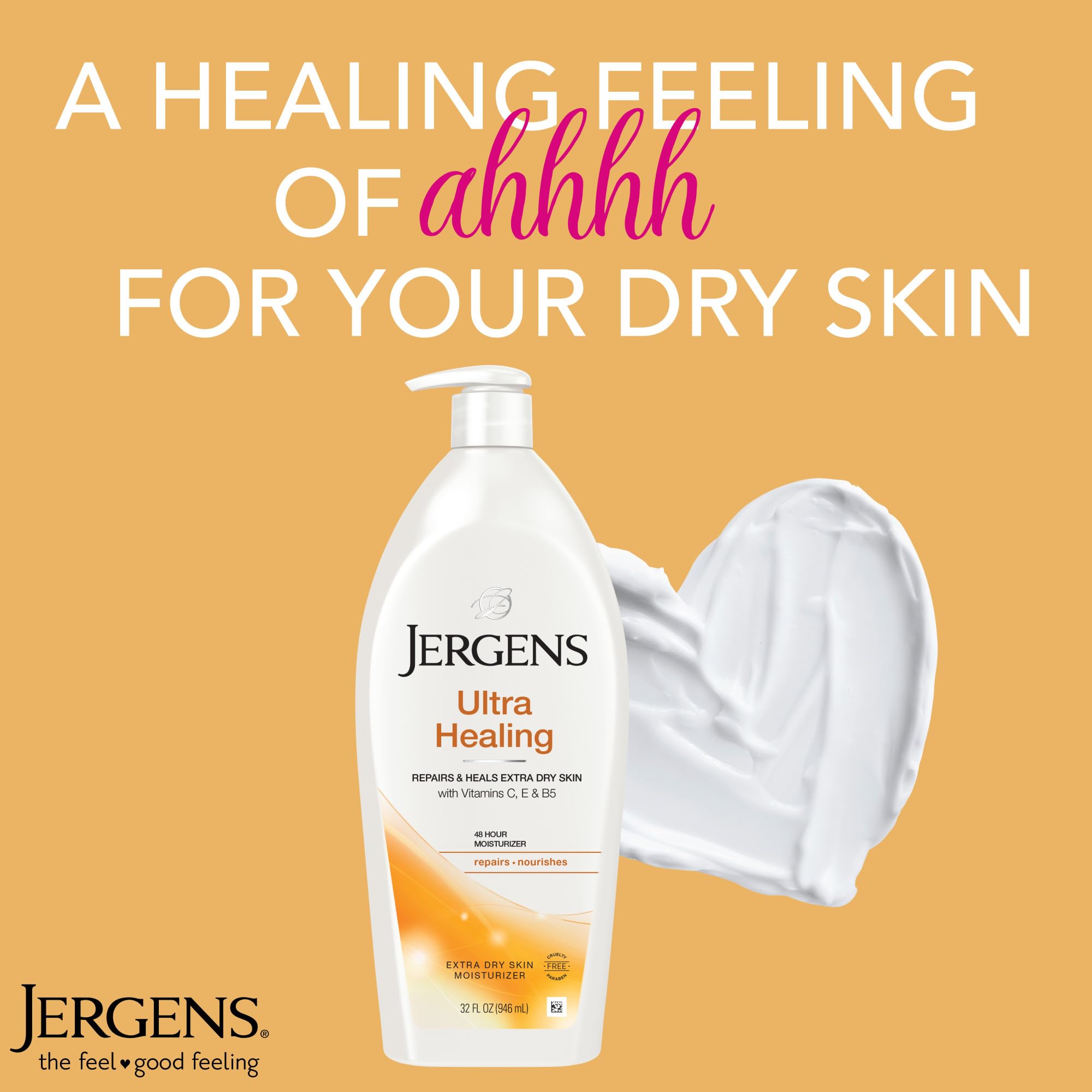 Jergens Ultra Healing Lotion for Extra Dry Skin, 32 Oz, 6-Pack