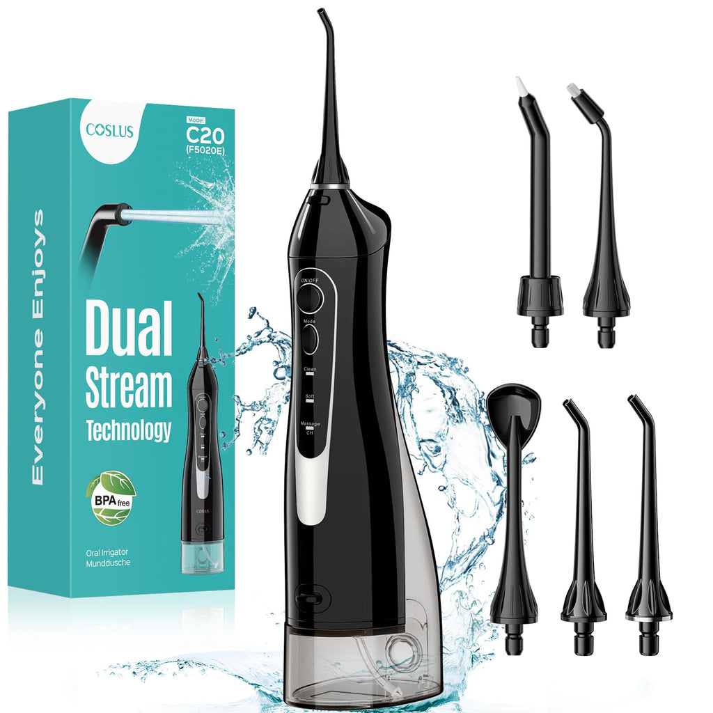 COSLUS C20 Cordless Water Flosser with 300 mL Tank