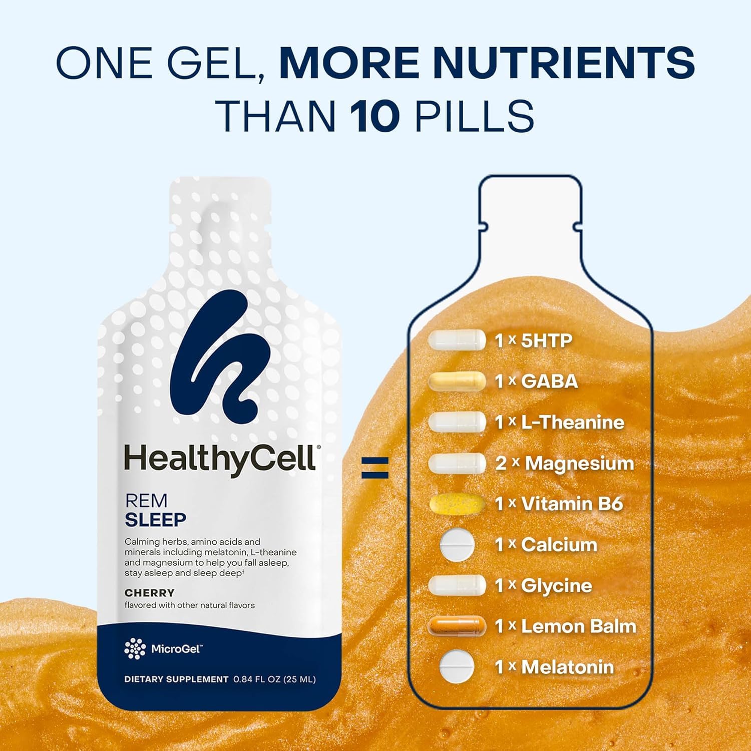Healthycell REM Sleep Liquid Gel with Melatonin Support