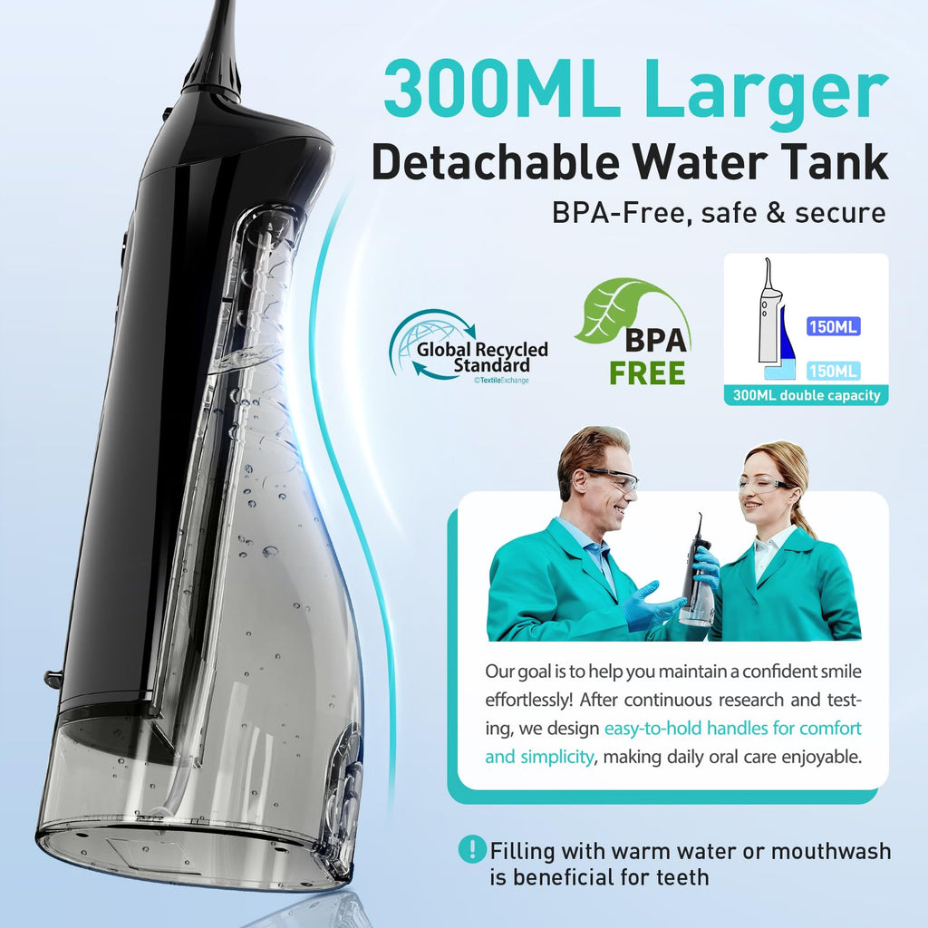 COSLUS C20 Cordless Water Flosser with 300 mL Tank