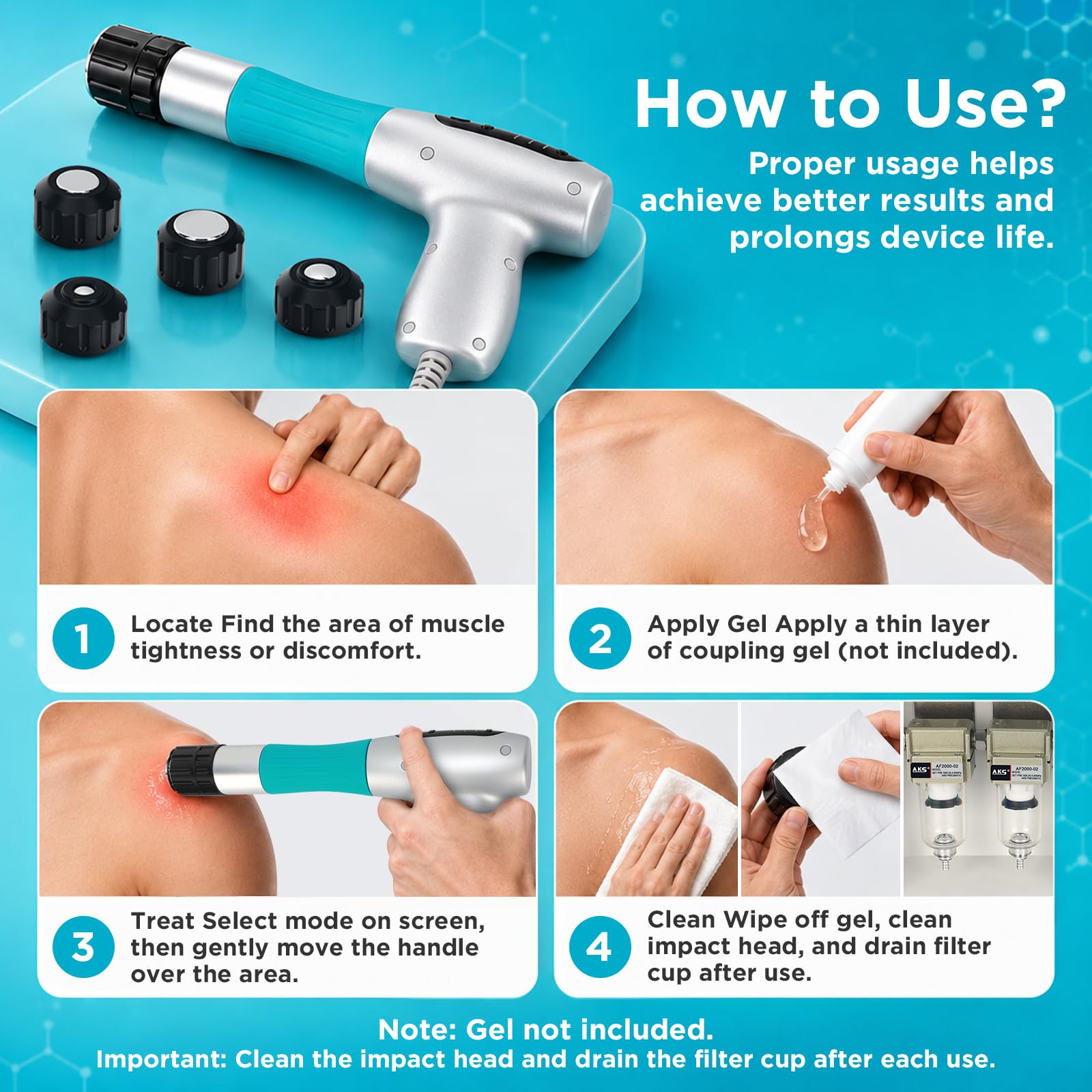 BingSkyer Shockwave Therapy Machine with Touchscreen