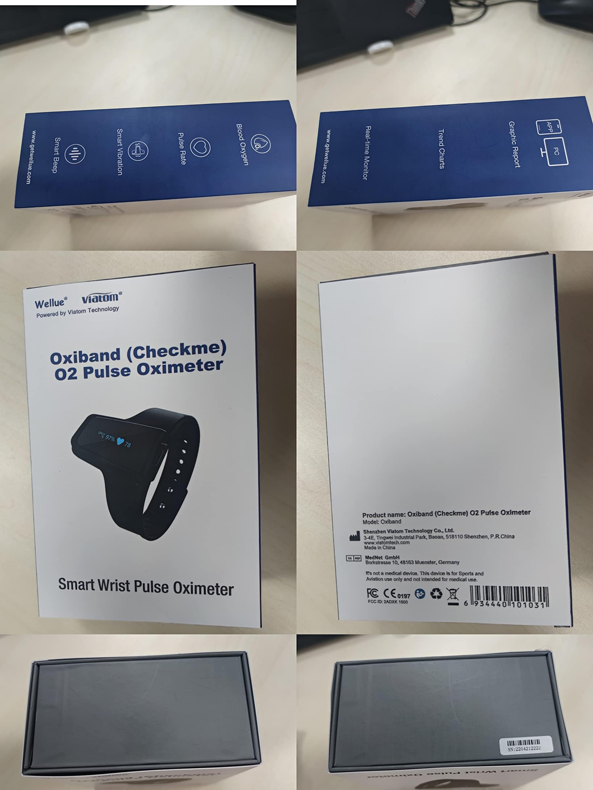 Wellue Wrist Pulse Oximeter with App and PC Reports