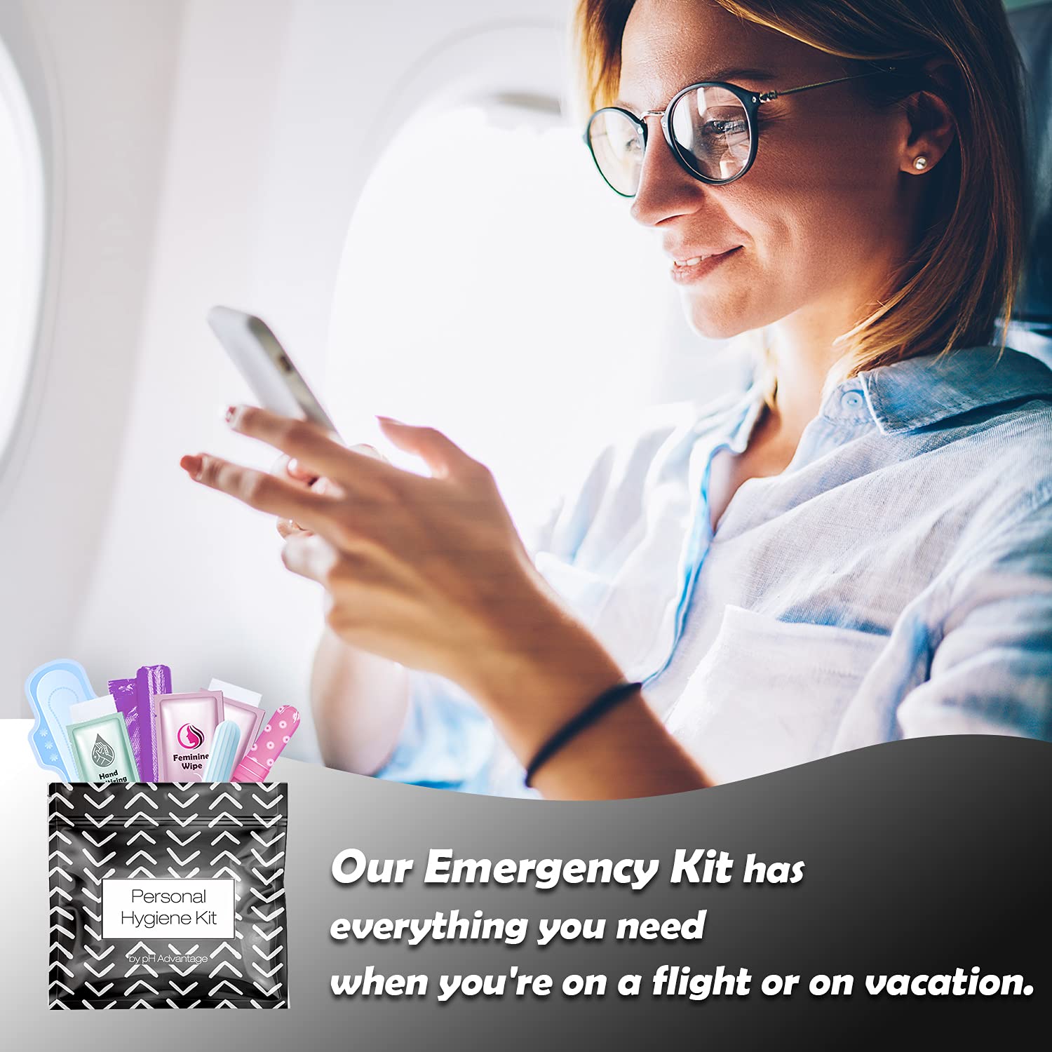 All-in-One Menstrual Travel Kit, Individually Wrapped, 10-Pack