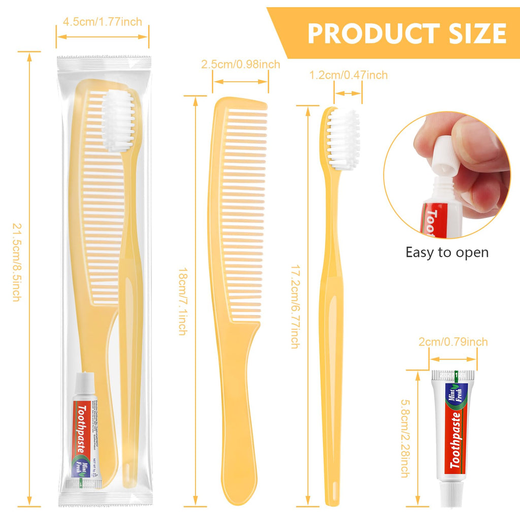 NICEMOVIC Disposable Toothbrush, Toothpaste and Comb Kit