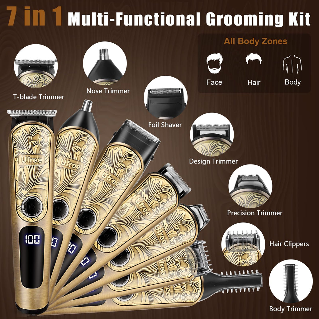 Ufree Waterproof Beard Trimmer and Grooming Kit for Men