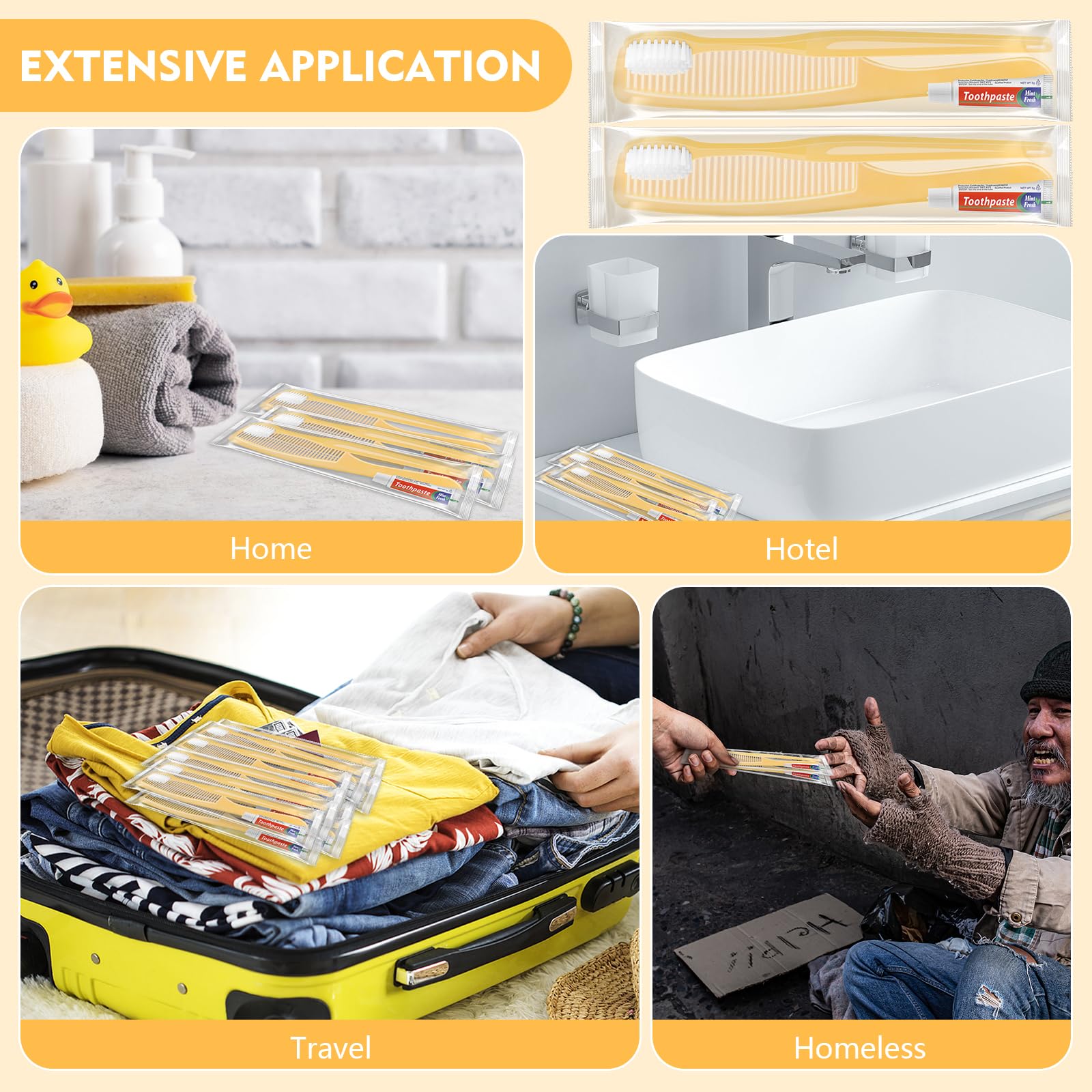 NICEMOVIC Disposable Toothbrush, Toothpaste and Comb Kit