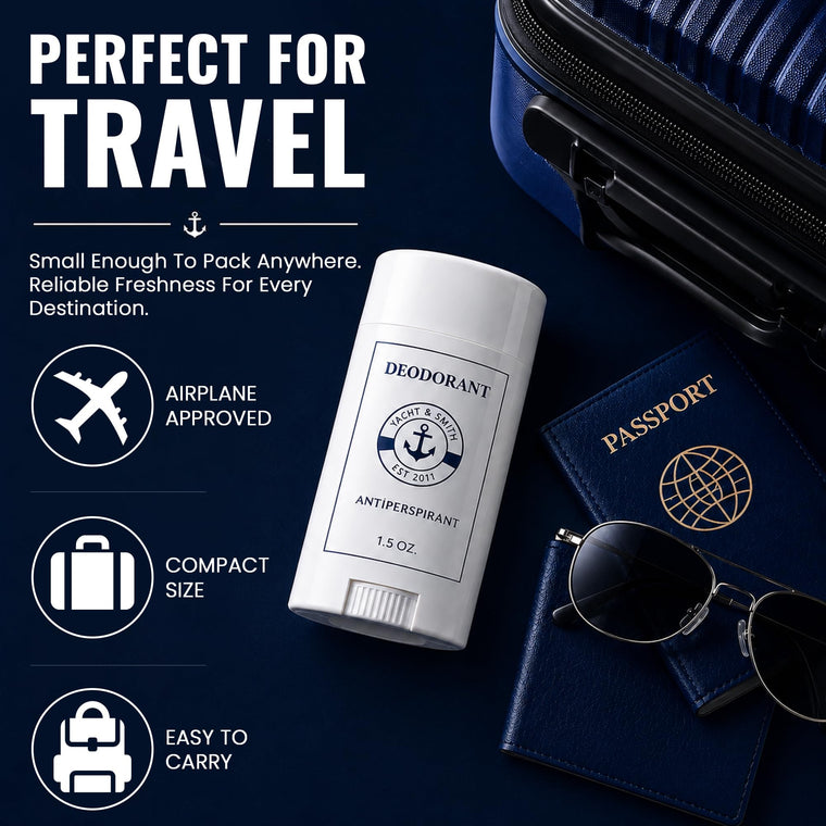 YACHT & SMITH Travel Size Deodorant Sticks, 1.5 Oz